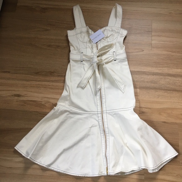 NWT MARCHESA Embelia Denim Corset-Style Midi Dress - Picture 5 of 16